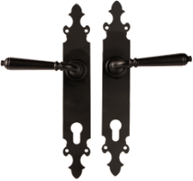 Rustic L Exterior Gate Handles with Backplate Y