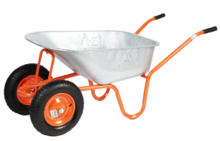 Wheelbarrow P Galvanized Tray with Two Pneumatic Wheels and Metal Rim / T: 100 A; R: 3.50-8