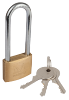 Slim Brass Padlock with Long Shackle