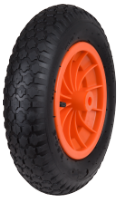 Pneumatic Wheelbarrow Wheel with Plastic Rim, Round Profile