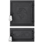 Stove Door + Ash Pan Economy with Cast Iron Clamps