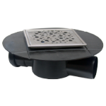 Square Floor Drain Trap, Insulation-Ready SL 1 Inlet 180°